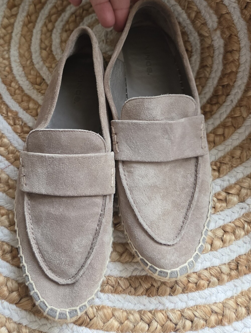 Vince Beige Taupe Suede  Loafers